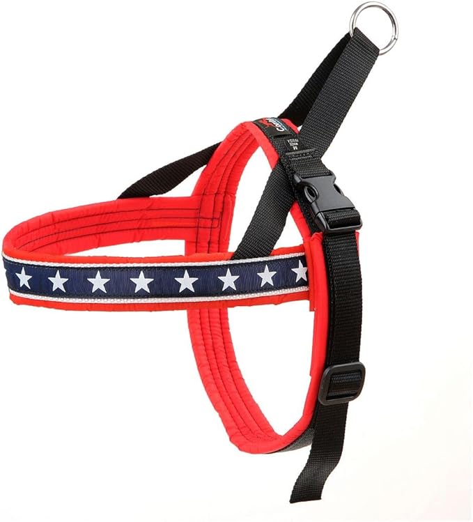 ComfortFlex Patriotic Dog Harness – Fully Padded, Adjustable, Lightweight No-Choke, No-Pull, Non-Chafing Design for Active Dogs, Enhanced Control, Made in The USA - Medium/Large, The Patriot