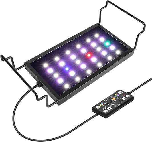 hygger 0.5-3 Gallon Small Aquarium LED Light for Fish Tank Full Spectrum Lighting with 24/7 Day-Night Cycle & Auto On/Off Timer, Adjustable Brightness, 7 Colors Options, Extendable Bracket Plant Light