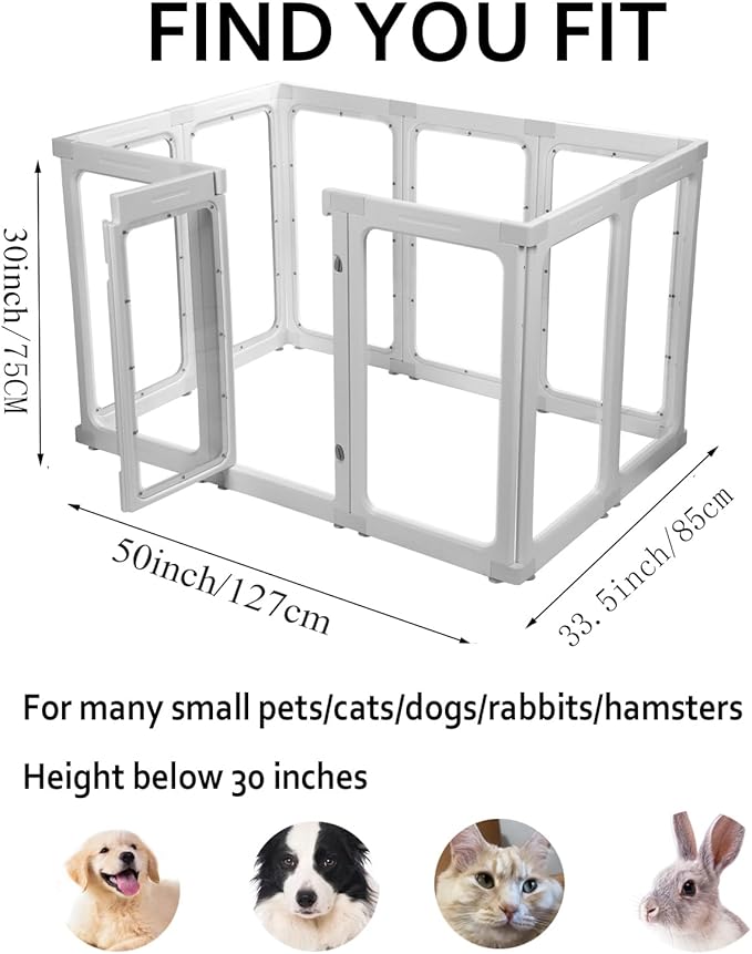 2-Piece Panels Special for SPOODOR Acrylic Dog Pen-30-Inch Height
