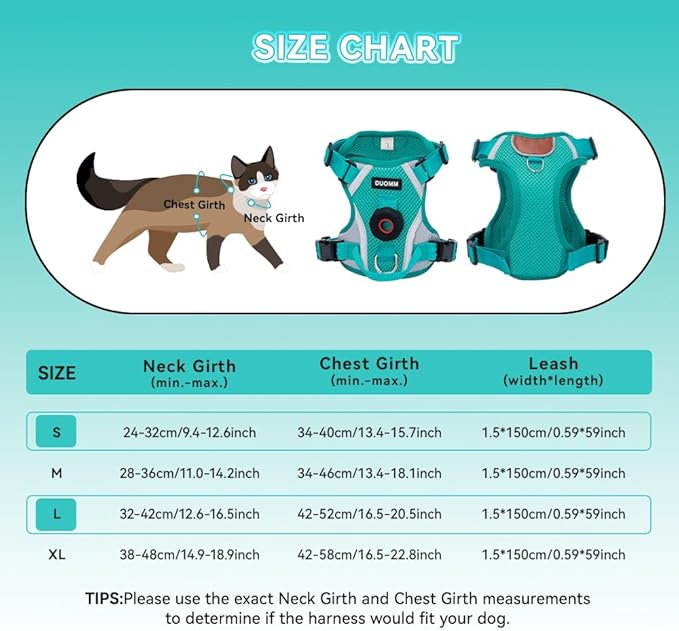 Cat Harness and Leash Set with AirTag Holder: Upgraded Escape Proof Vest with Lead for Small Dog Puppy Large Cat Walking，Soft Breathable Mesh Coat with Reflective Strip (Green, XL)