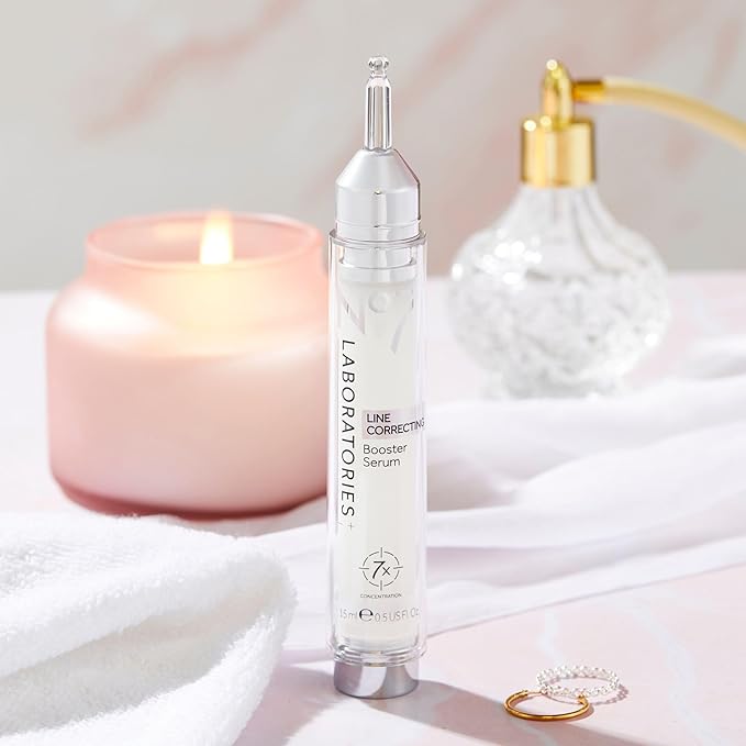 No7 Laboratories Line Correcting Booster Serum - Potent Collagen Peptide Serum for Fine Lines and Wrinkles - Moisturizing Formula for All Aging Skin Types (15 ml)