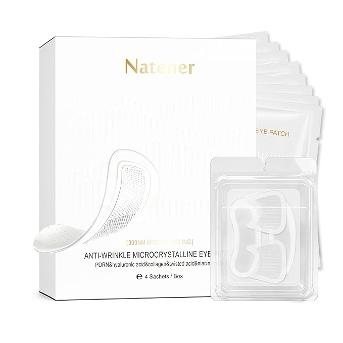 PDRN 12 pairs Micro Eye Patches, Crows Feet Wrinkle Patches, Smile Lines Wrinkle Patches(4 Pairs Each), Under Eye Patches for Puffy eye, Dark Circle - Hyaluronic, Kojic, Collagen, Peptide, VC
