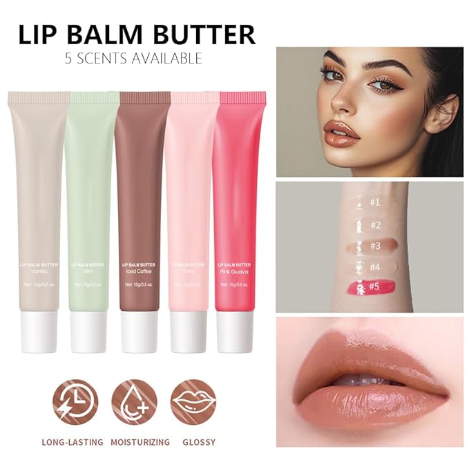 Summer Lip Butter Lip Balm, Ultra-Hydrating Natural Vegan Lip Balm, Sheer-Tinted Shine & Hydration, Soothes & Softens Dry Lips Skincare, Bálsamo labial hidratante #2 Mint