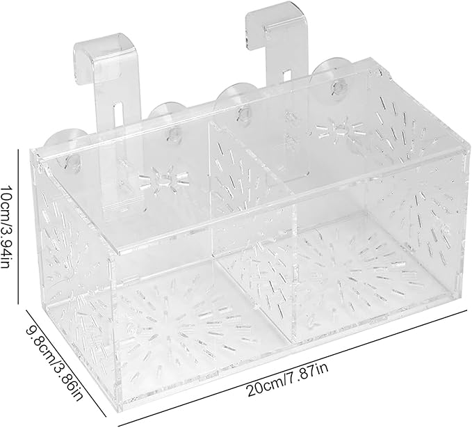 Fish Separation Box, Acrylic Transparent Fish Tank Breeding Isolation Box Aquarium Hatchery Incubator Holder(20CM*10CM*10CM)
