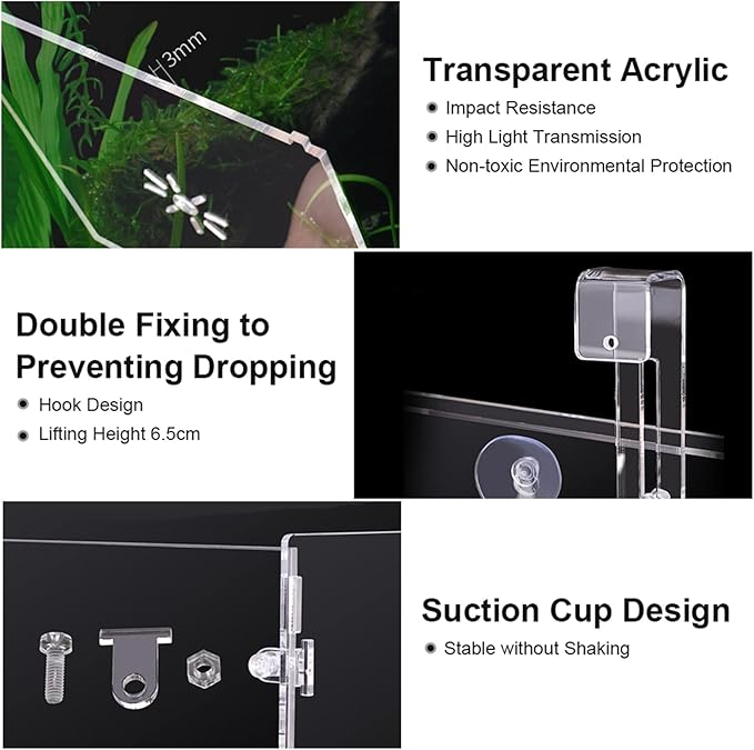 Fish Separation Box, Acrylic Transparent Fish Tank Breeding Isolation Box Aquarium Hatchery Incubator Holder(10CM*10CM*10CM)