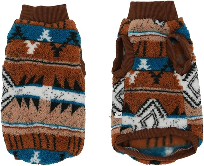 Sphynx Cat Clothes,Boho Style Cat Clothes for Fall Winter, 2-Legged Fleece Lined Warm Shirt, Soft Plush Sweater for Hairless Cats Devon Rex (Brown, Medium (3.5-5 lbs))