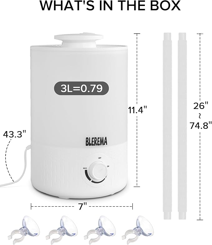 No Leak Reptile Fogger Humidifiers Mister for Reptile Tank, 3L Top-Fill Terrarium Humidifier with Hose - Ideal for Snakes, Tortoises, Chameleons, Ball Python and Hermit Crabs (Single/Dual Fog Output)