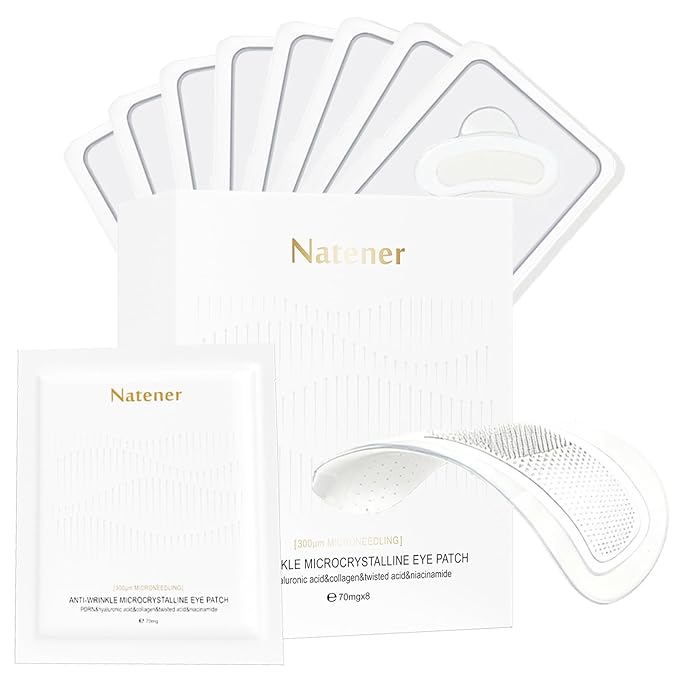 8 pairs PDRN Micro Eye Patches, Under Eye Patches for Puffy eyes, Dark Circles & Wrinkle | Hyaluronic Acid, Kojic Acid, Collagen, Peptides, Vitamin C, Niacinamide - Korean Popular Eye Care