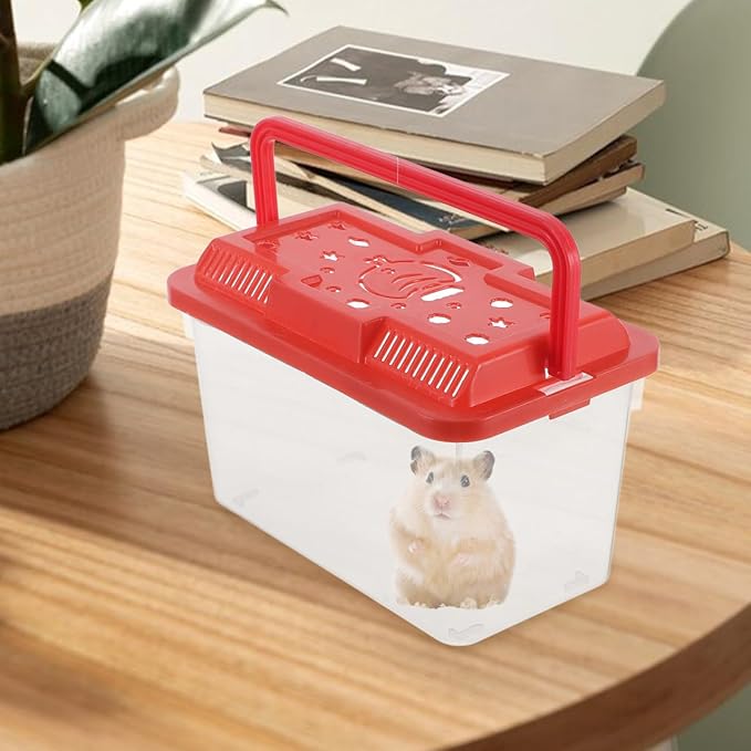 Betta Fish Tank Portable Reptile Terrarium Plastic Turtle Carrier Easy Maintenance Aquarium Breeding Box for Small Pets and Tortoises Travel Friendly Design