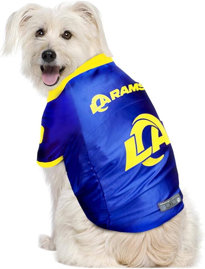Littlearth NFL Los Angeles Rams Premium Pet Jersey, Team Color, X-Large