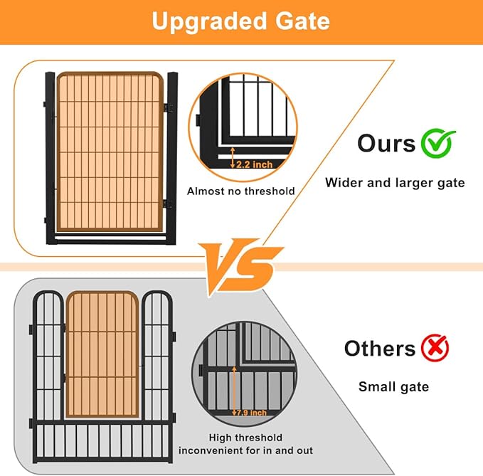Wide Gate Dog Fence Outdoor Pens Outside,Portable Dog Play Pen 40" H 30 Panels Pet Playpen Exercise Pens for Puppys Small Medium Large Dogs RV Camping Yard Garden Indoor