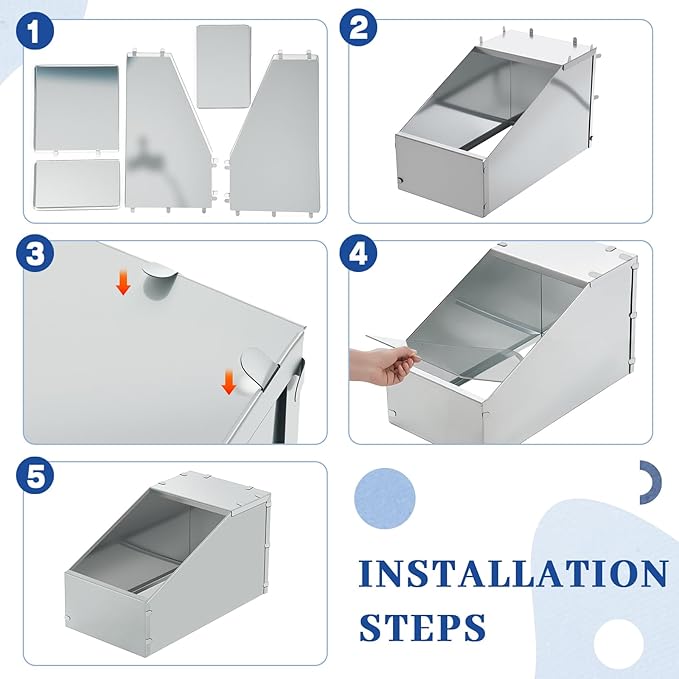 Maxcheck 2 Pcs Galvanized Metal Rabbit Nesting Box Bunny Small Animal Nest with Removable Acrylic Floor Durable Easy to Clean for Indoor Outdoor Use Rabbit Supplies(16 * 11.5 * 11.5 Inch)