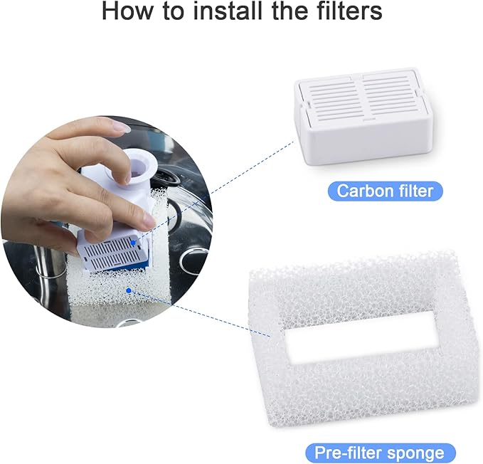 Wonder Creature Cat Water Fountain Filter, 8-pack Replacement Pre-Filter Sponges for Aurora, Cupcake, and 360° Stainless Steel Pet Fountain, Ceramic Dog Water Dispenser Filters