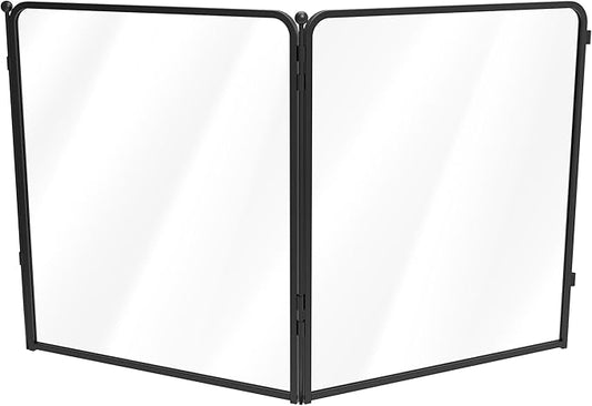 FXW Acrylic & Wire Mesh Indoor Dog Playpen, Heavy Duty 32 Inch 2 Panels Metal Dog Pen for Small and Medium Dogs, Black│Patented