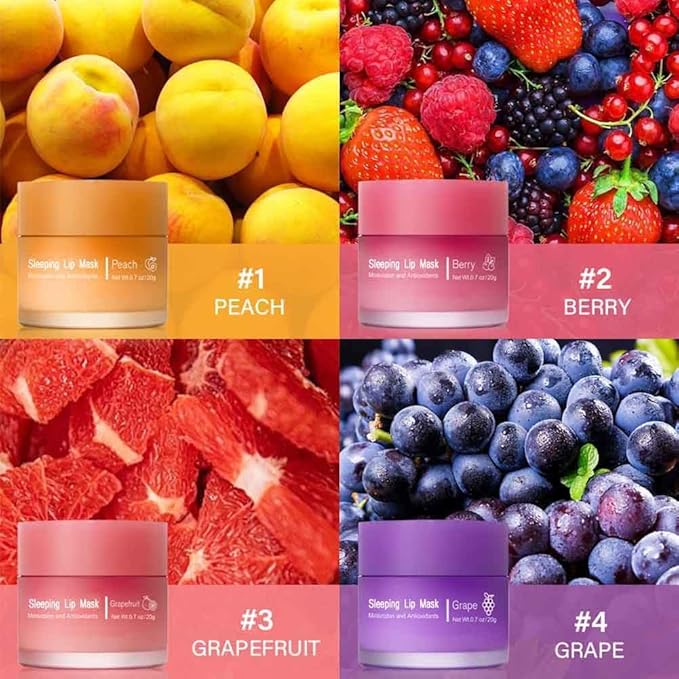 Sleeping lip mask, Nourish & Hydrate Lip Mask With Vitamin C, Antioxidants, Lip Balm, Lip Skin Care, Improve Lip Color, Reduce Lip Lines (2PCS Berry)