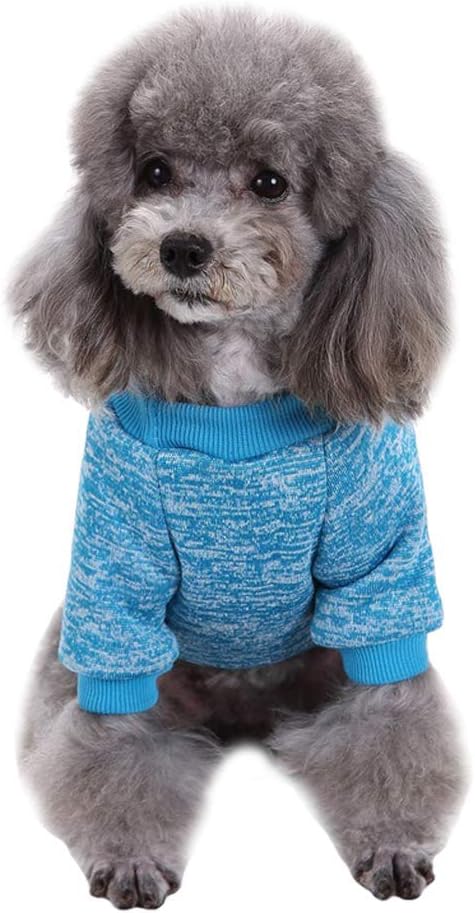Jecikelon Dog Clothes Dogs Sweater Soft Puppies Clothing Winter Puppy Sweaters Warm Outfit for Dogs Small XXS XS Cat Apparel (Light Blue, XXS)