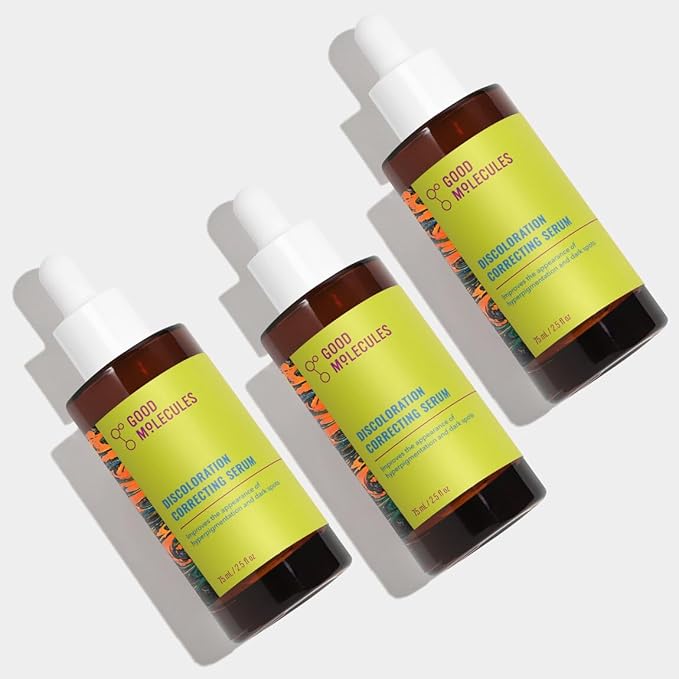 Good Molecules Discoloration Correcting Serum Pack 3 – 75 ml / 2.5 fl oz Each | Lightweight Facial Serum with Tranexamic Acid & Niacinamide for Even-Looking Skin