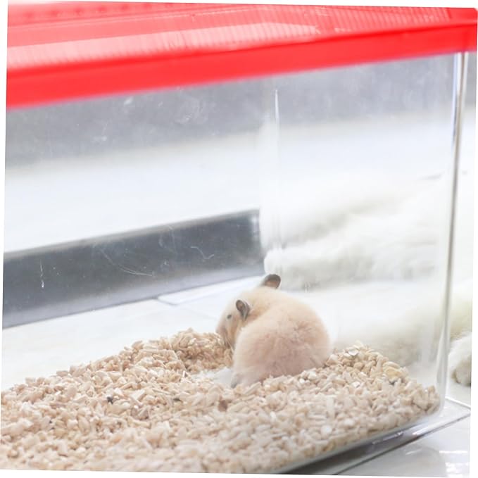 Portable Fish Tank 5.1X3.5X5.1 Inch Handheld Aquarium Transparent Turtle Box Plastic Pet Hamster Carrier Travel Reptile Terrarium