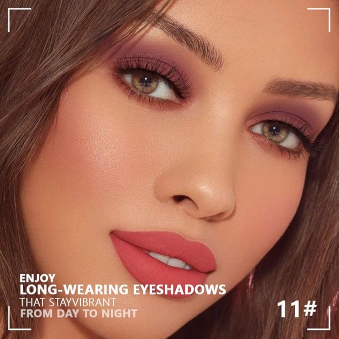 4 Colors Dark Brown Champagne Rose Gold Eye Shadow Powder Palette Makeup, Neutral Matte Shimmer Cream Quads Eyeshadow Palette for Women Highly Pigmented Waterproof, paleta de sombras de ojos 11