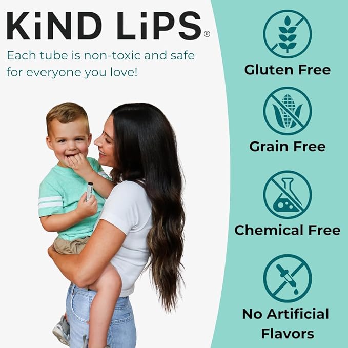 Kind Lips Georgia Peach Organic Lip Balm Natural Moisturizing Lip Care 5 Pack