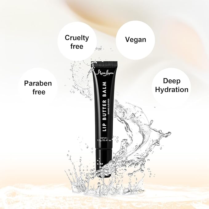 Deep Hydrating Lip Butter Balm- Glossy Lip Treatment with Shea Butter, Vitamin E, Peptides & Hyaluronic Acid - Vegan, Non-Sticky, Moisturizing Lip Care | 2-Pack (Clear-Unscented)