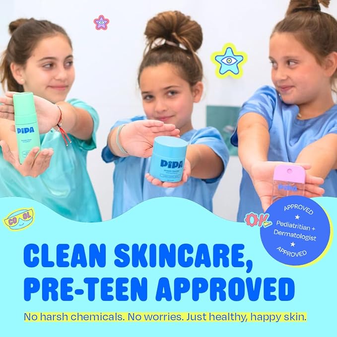 Pipa Skincare Daily Glow Bundle for Kids & Tweens – Smooth Operator Moisturizer, Squeaky Clean Cleanser & Cute Pouch for Gentle, Hydrating, and Effective Daily Skincare - Kids Skin Care Gift Set