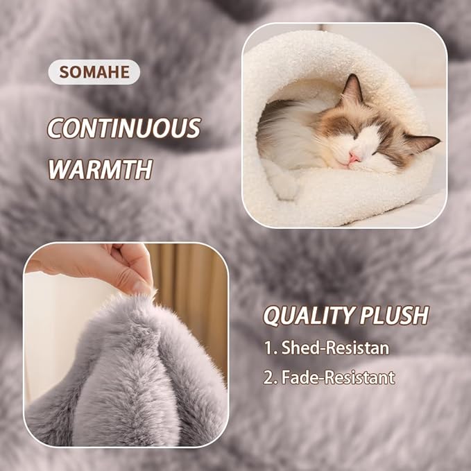Cat Sleeping Bag for Indoor Cats Self Warming Cat Bed Fits up to 15 lbs Pets Soft Plush Warm Bed 360° Wrap Bag Washable Comfortable Pet Sleeping Bed 21" × 17" Pink