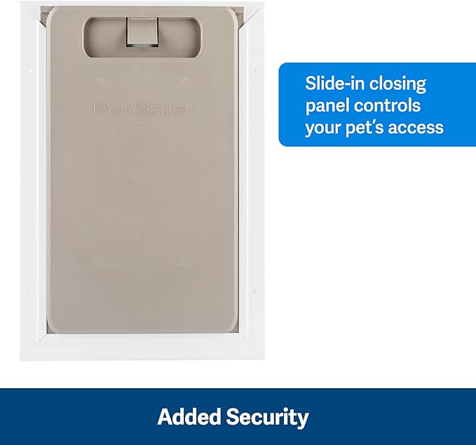 PetSafe Wall Entry Pet Door - Rust-Free Telescoping Frame - Easy Install for Interior & Exterior Walls 4 3/4" - 7" Thick - Large - for Pets Up to 100 Lb