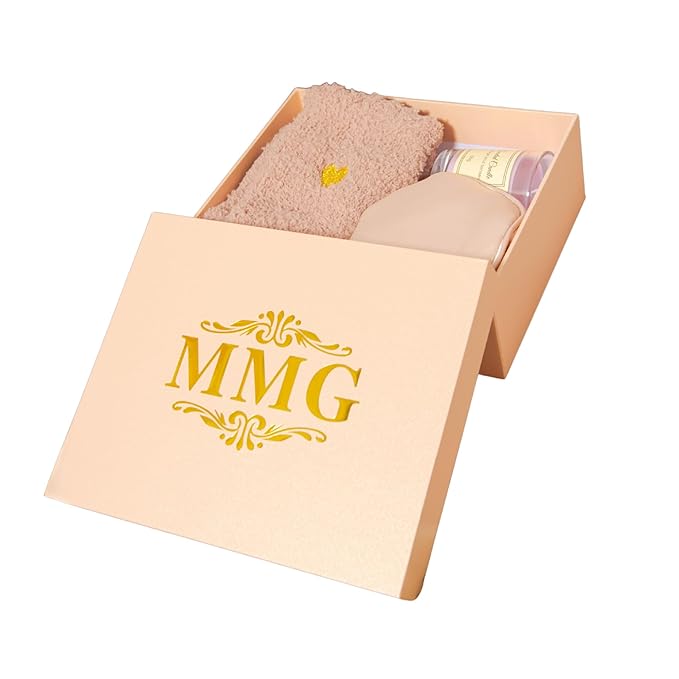 Spa Gift Set for Women – Relaxation Gift Box with Candle, Fuzzy Socks, Satin Eye Mask – Spa Kit for Birthday, Thank You, Bridesmaid, Holidays (Blush Pink)
