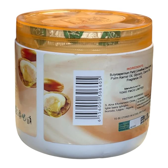 Toke Carrot Shea Butter for Sun Burn, Stretch Mark, Eczema, Suitable for Baby & Adult, 100% Natural