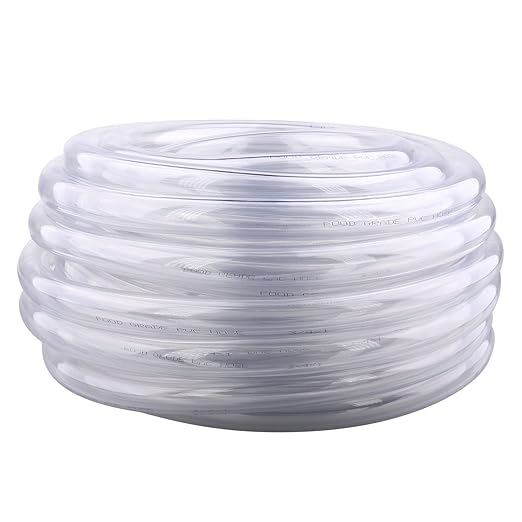 DERNORD PVC Tubing 3/4"ID X 1"OD Flexible Clear Vinyl Hose 50 Feet for Food Grade
