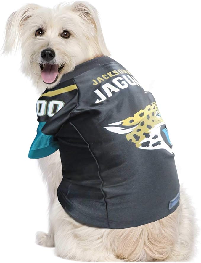 Littlearth NFL Jacksonville Jaguars Premium Pet Jersey, Team Color, X-Small