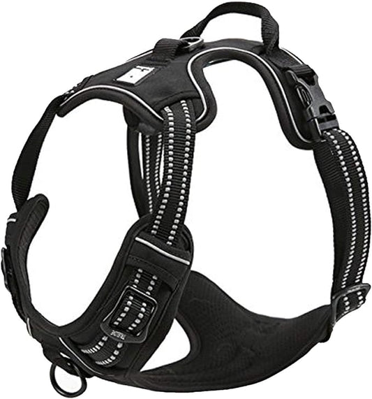 TRUE LOVE Adjustable No-Pull Dog Harness Reflective Pup Vest Harnesses Comfortable Control Brilliant Colors TLH5651(Black,XS)