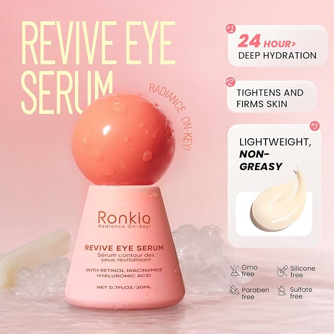 Retinol Eye Cream for Dark Circles: Revive Eye Serum for Anti-Aging - Reduces Fine Lines and Puffy Eyes for Women Day and Night Use 0.7 fl. oz
