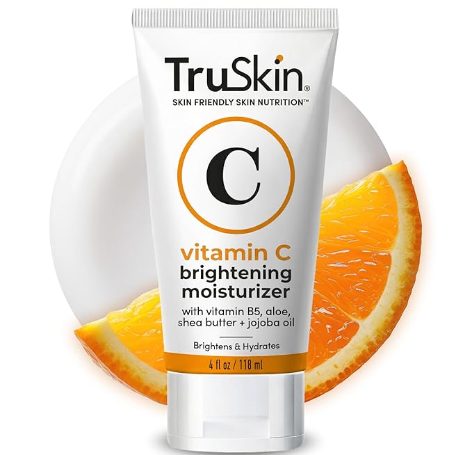 TruSkin Vitamin C Face Cream – Brightening & Hydrating Daily Moisturizer with Vitamin E, B5, Jojoba Oil & Green Tea – Smooth, Radiant-Looking Skin, 4 Fl Oz