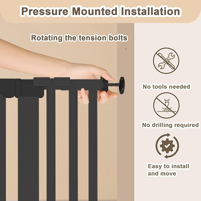 Extra Wide Baby Gate Fits 30-63 Inch Wide Opening, Toddler Pet Gate for Stairs Doorways Hallways Indoor, Walk Thru Large Long Dog Gates Pressure Mounted White