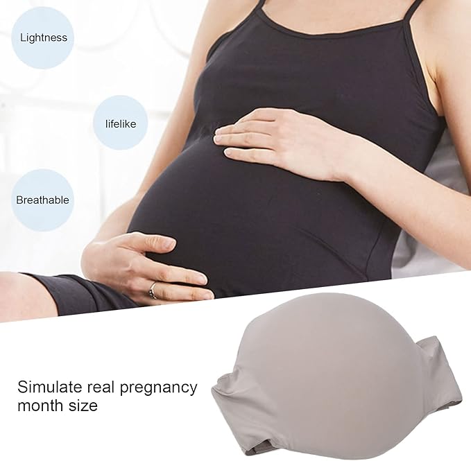 Eujgoov Fake Pregnant Belly Silicone Pregnant Bump Lightweight for Women L-Color