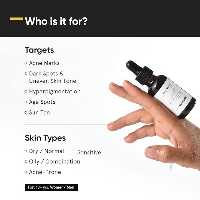 Minimalist Alpha Arbutin 02% Serum | For Dark Spots & Hyperpigmentation | Reduces Blemishes, Acne Marks & Tanning with Hyaluronic Acid & Butylresorcinol(23x more potent than Kojic Acid) | 1FL OZ/30 ml