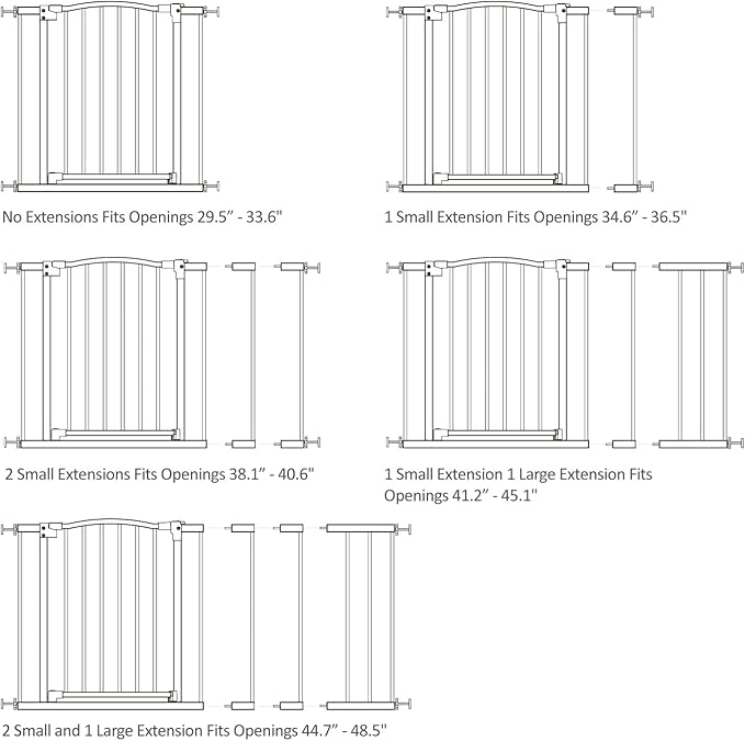 Great Gates Pet Gate - Durable Steel Gate for Stairs - Self-Closing Door & 2-Step Child Proof Lock - Wall-Friendly Dog Gates for Doorways (Fits Most) - 29.5"- 36.5", 34” Tall