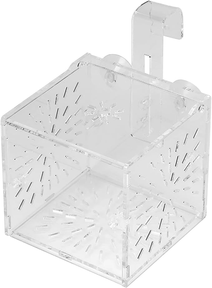 Fish Separation Box, Acrylic Transparent Fish Tank Breeding Isolation Box Aquarium Hatchery Incubator Holder(10CM*10CM*10CM)