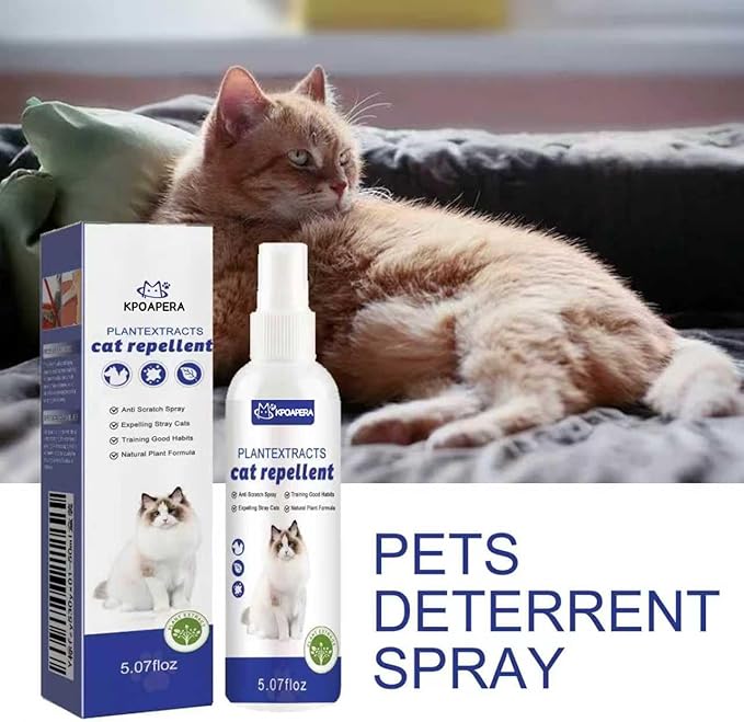 Cat Deterrent Spray – Natural, Non-Toxic Anti-Scratch Spray for Cats & Kittens – Indoor & Outdoor Pet Training Aid – Furniture & Carpet Protector(2pc)