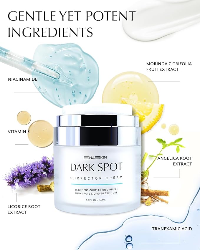 Enaskin Dark Spot Remover Cream: 2 Pack Value - Hyperpigmentation Corrector Targeting Dark Spots, Sun Spots, Freckles, Melasma & Age Spots - Dark Spot Corrector Serum for Women & Men