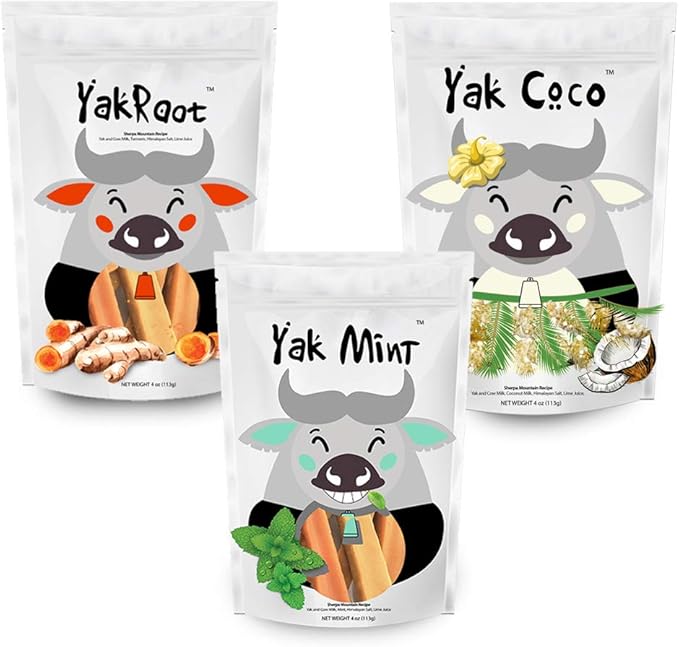 Yak Gold Original Functional Himalayan Yak Cheese Puff Chew for Dogs 3-Pack 12oz – Great Training Treat – Mint, Coconut, and Turmeric Active Ingredients