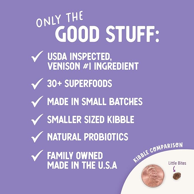 Health Extension Grain Free Venison & Sweet Potato Little Bites Small Kibble Formula with 30+ Superfoods Lean Protein, and Probiotics for Teacups, Toys & Miniature Dogs (3.5lb)
