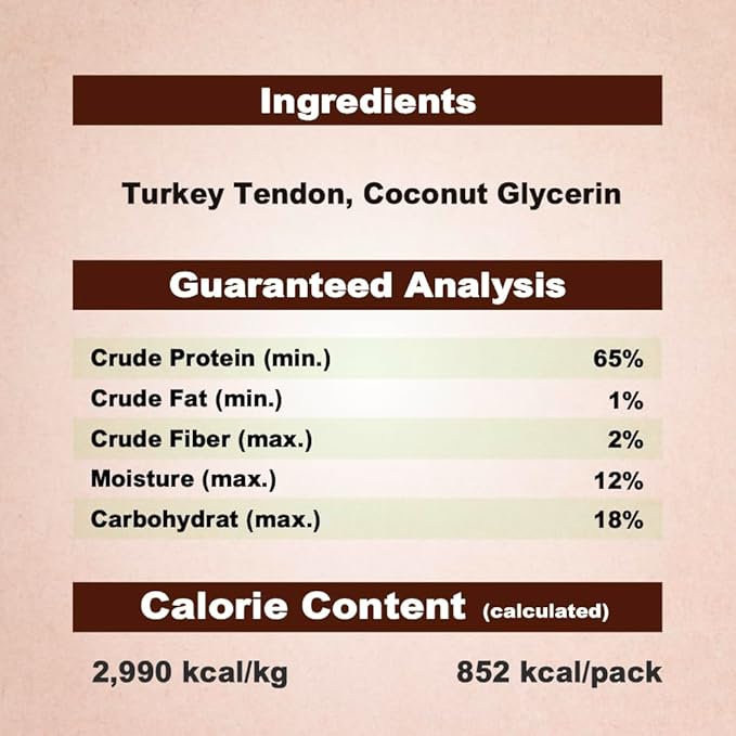 AFreschi Turkey Tendons for Dogs, USA-Sourced, Healthy Dog Treats, Rawhide-Free Puppy Chews, Long Lasting, All Natural, Hypoallergenic Dog Treats for Medium Breeds, 10 oz Pack Ring (M)
