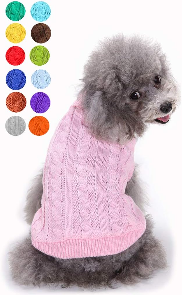 Warm Classic Turtleneck Winter Dog & Cat Sweater - Small, Medium, Large - Cute Christmas Sweater for Girls & Boys