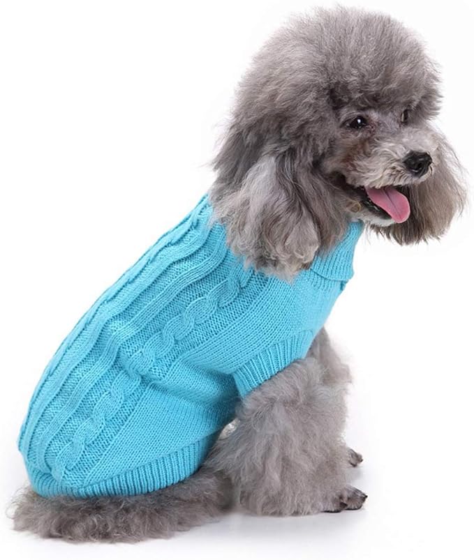 Warm Classic Turtleneck Winter Pet Sweater - Cute Dog & Cat Coat, Medium & Large Sizes, Perfect for Christmas Gifts