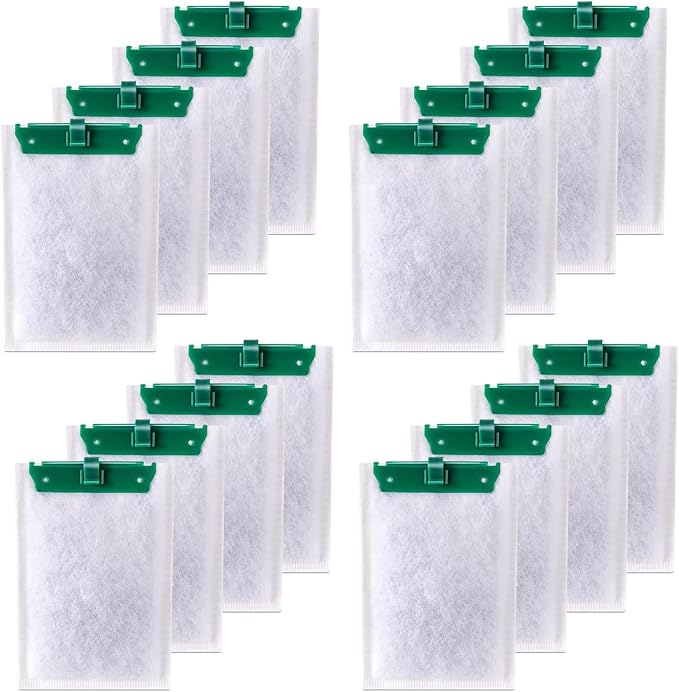 16 Pack Medium Filter Cartridges Compatible with Tetra Whisper Bio-Bag Filters Medium,for Whisper 10i/IQ10/PF10 and Repto Filter 90 GPH,for Medium Aquarium Filter Cartridge