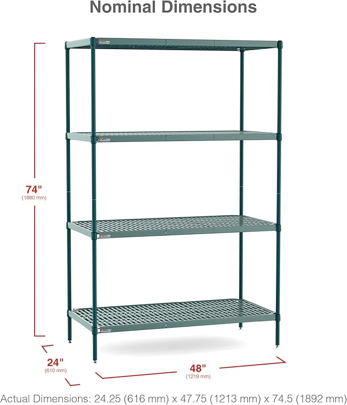 METRO EZPR2448NK3-4 Super Erecta Pro 4-Tier 24" x 48" x 74.5"