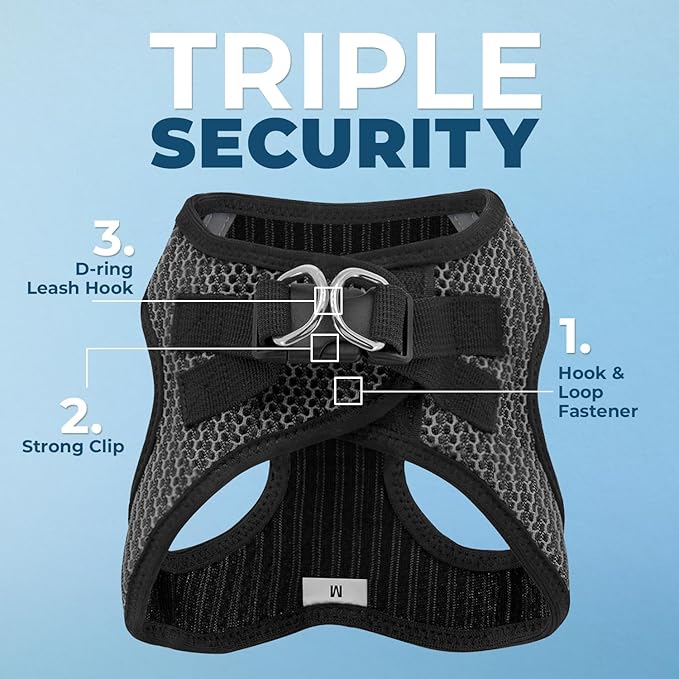 Best Pet Supplies Voyager Step-in Air Harness - All Weather Mesh, Reflective, No Pull Harness for Dogs, Cats - Secure with Hook & Loop Fastener, Buckle, Double D-Rings - Gray 2-Tone, XL